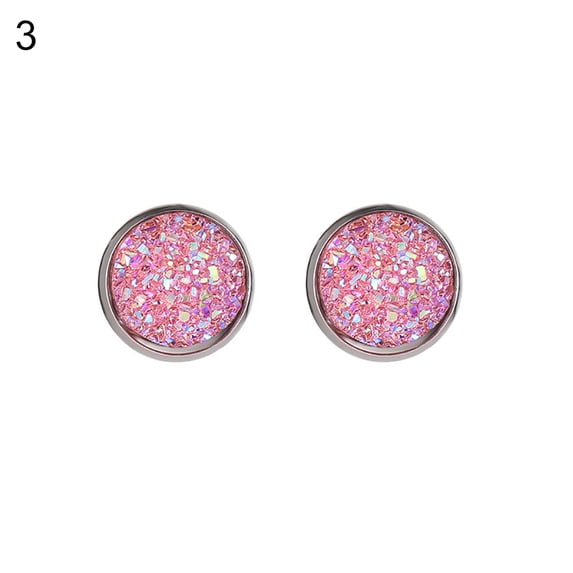 UDIYO Women Round Starry Sky Ear Studs Stainless Steel Earrings Piercing Jewelry Gift