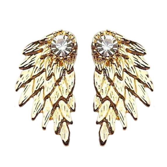 UDIYO Women Vintage Angel Wings Rhinestone Ear Jacket Earrings Piercing Jewelry Gift