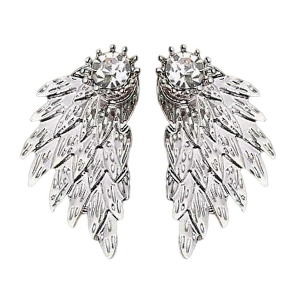 UDIYO Women Vintage Angel Wings Rhinestone Ear Jacket Earrings Piercing Jewelry Gift