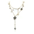 thumbnail image 1 of UDIYO Women's Fashion Korean Style Faux Pearl Flowers Long Necklace Sweater Chain, 1 of 7
