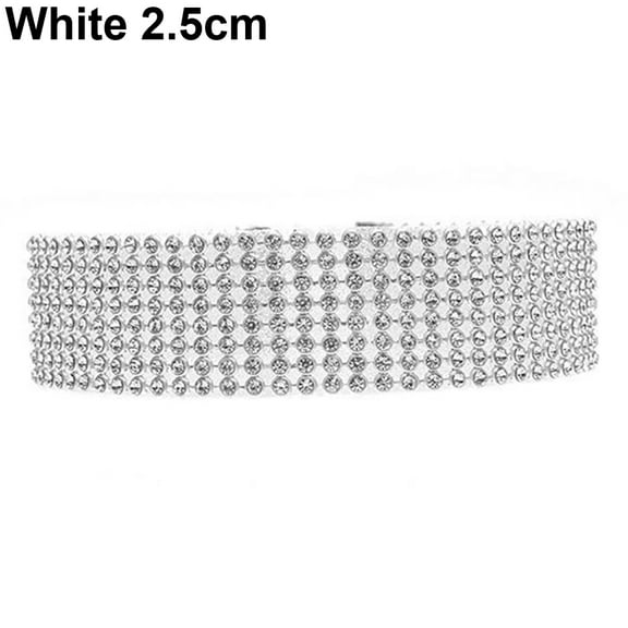 UDIYO Women's Fashion Punk Full Rhinestone Wide Choker Collar Necklace Party Jewelry