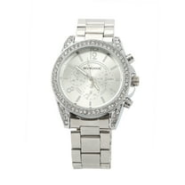 UDIYO Women's Fashion Shiny Rhinestone Stainless Steel Analog Quartz Wrist Watch