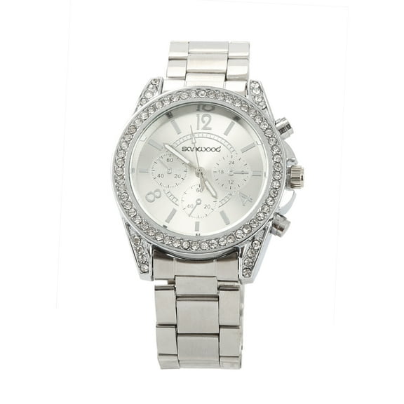 UDIYO Women\'s Fashion Shiny Rhinestone Stainless Steel Analog Quartz Wrist Watch