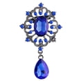 thumbnail image 1 of UDIYO Women's Luxury Rhinestone Alloy Brooch Pin Large Waterdrop Pendent Party Jewelry, 1 of 7