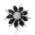 thumbnail image 1 of UDIYO Women's Xmas Gift Blossom Flower Brooch Black Crystal Rhinstones Collar Pin, 1 of 5