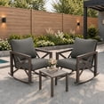 thumbnail image 1 of UDPATIO 3-Piece Metal Patio Rocking Chair Set with 2 Outdoor Rockers, 6.5-Inch Olefin Cushions and Coffee Table, 350 lb Capacity, Gray, 1 of 9