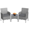 thumbnail image 1 of UDPATIO Furniture Set 3 Pieces Patio Rattan Wicker Chairs,Patio Porch Outdoor Furniture Set with Chairs,GR, 1 of 9