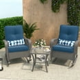 thumbnail image 1 of UDPATIO 3 Piece Patio Set Rocking, Rattan Outdoor Rocking Patio Bistro Set for Backyard, Porch, Balcony, Poolside(Blue), 1 of 8