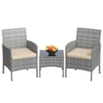thumbnail image 1 of UDPATIO Furniture Set 3 Pieces Patio Rattan Wicker Chairs,Patio Porch Outdoor Furniture Set with Chairs,BE, 1 of 9