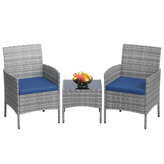 UDPATIO Furniture Set 3 Pieces Patio Rattan Wicker Chairs,Patio Porch Outdoor Furniture Set with Chairs,NA