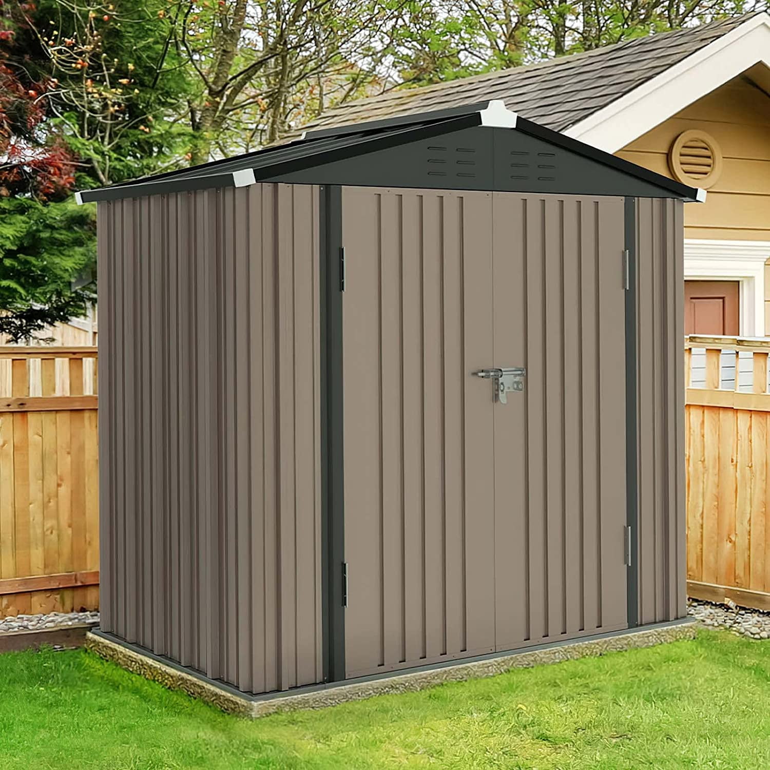 UDPATIO 6' x 4' Outdoor Storage Shed for Tool Storage,Metal Shed for
