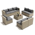 thumbnail image 1 of UDPATIO 9 Pieces Outdoor Patio Furniture Set, Outdoor Wicker Patio Conversation Set with Cushions for Backyard, Porch, Garden(Gray), 1 of 6