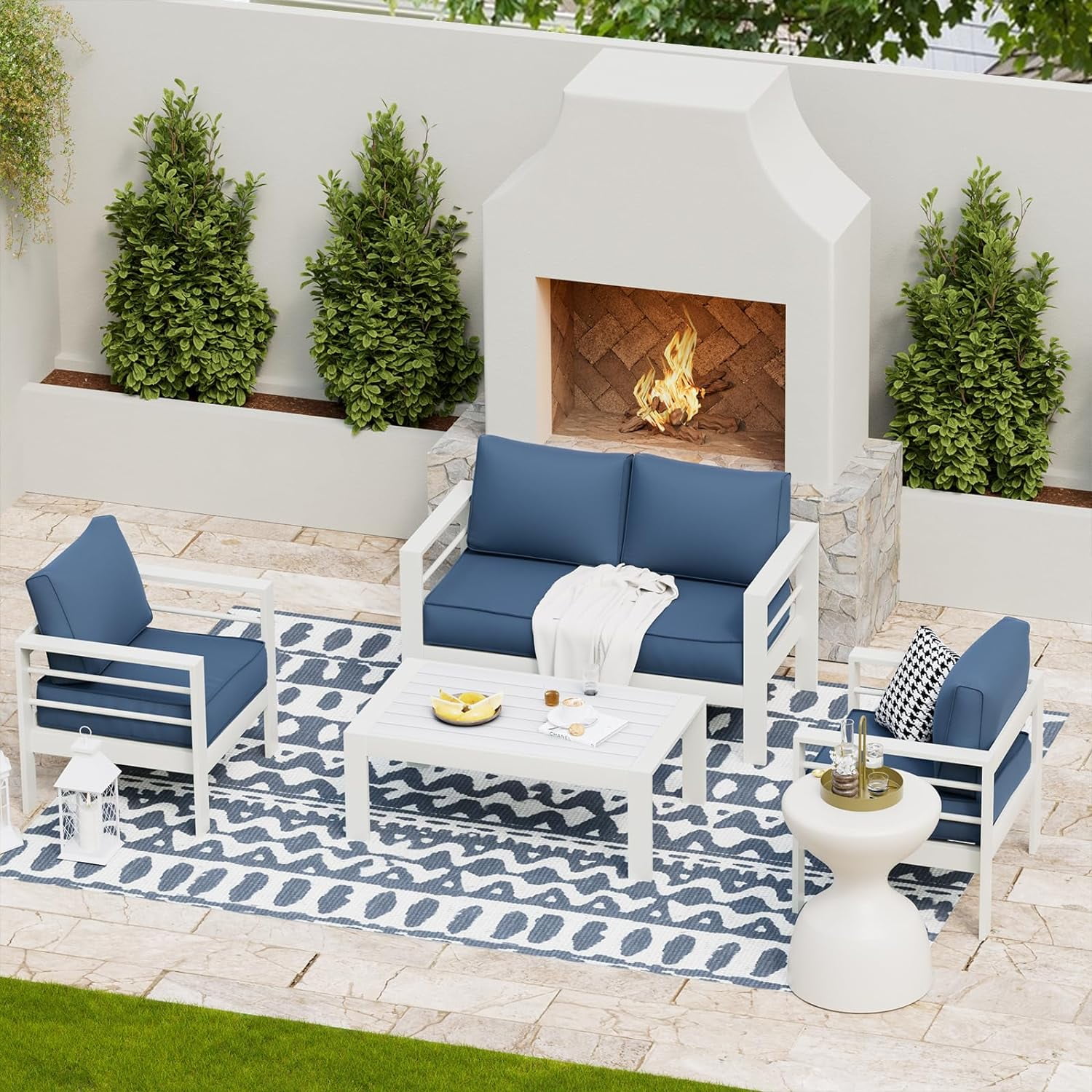 UDPATIO Aluminum Patio Furniture Set, Metal Patio Furniture Outdoor
