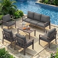 thumbnail image 1 of UDPATIO Aluminum Patio Furniture Set, Contemporary Outdoor Couch Set, Aluminum Patio Conversation Set, Gray, 1 of 11