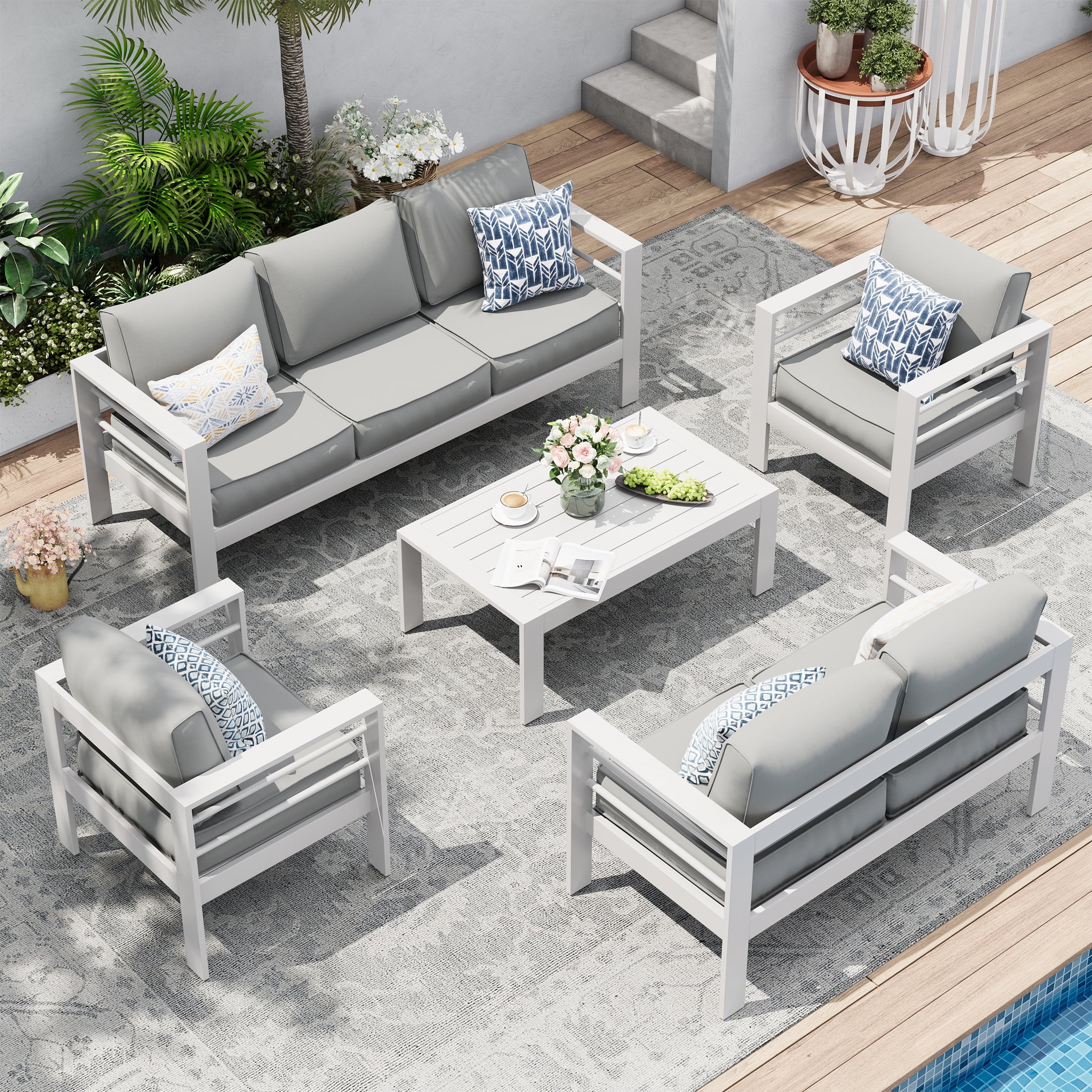 Metal Patio Grey Aluminum Patio Furniture UDPATIO Aluminum Patio Furniture  Set, Metal Patio Ghana Ubuy, image size:2200x2200