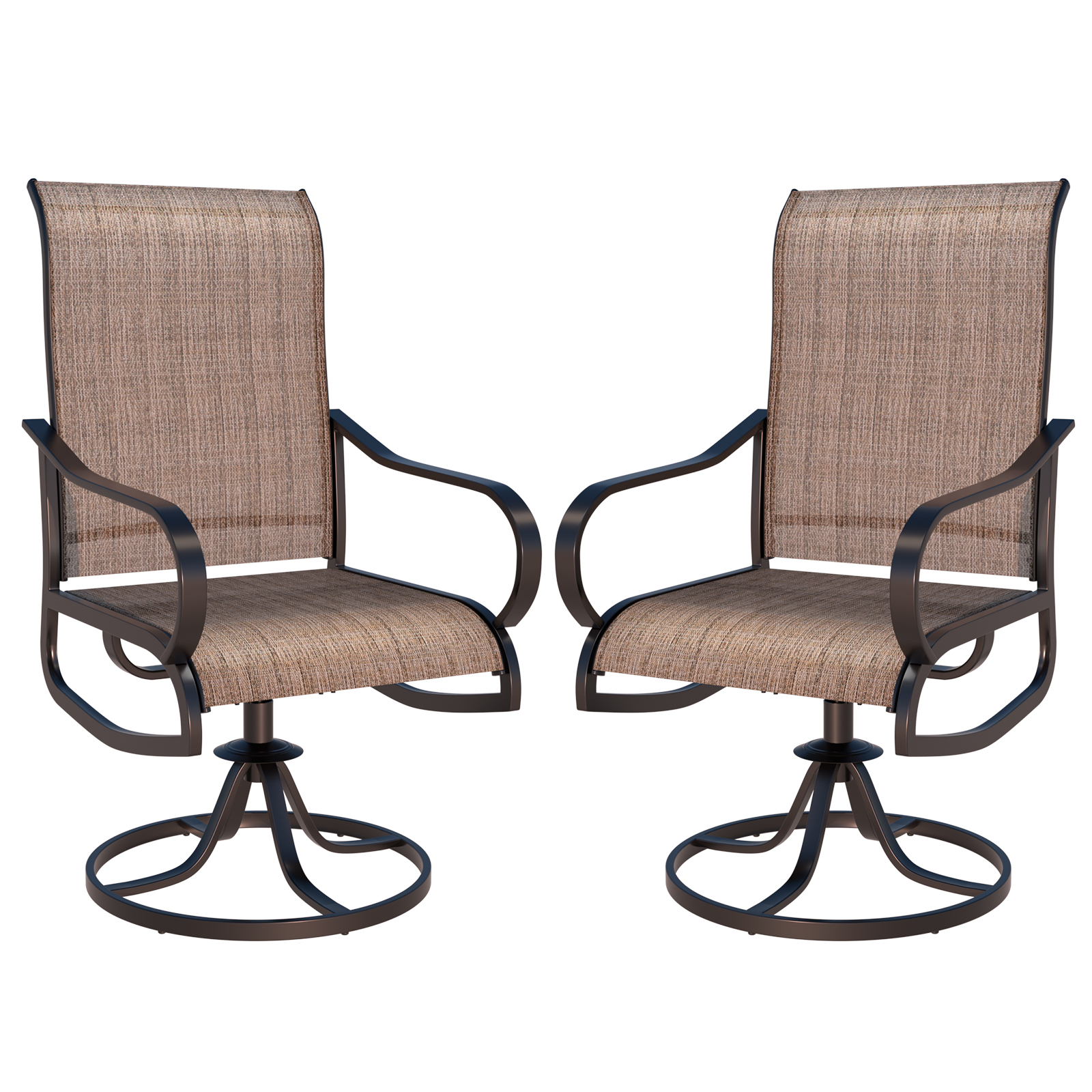 UDPATIO High Back Outdoor Dining Chairs Set of 2, All Weather Swivel