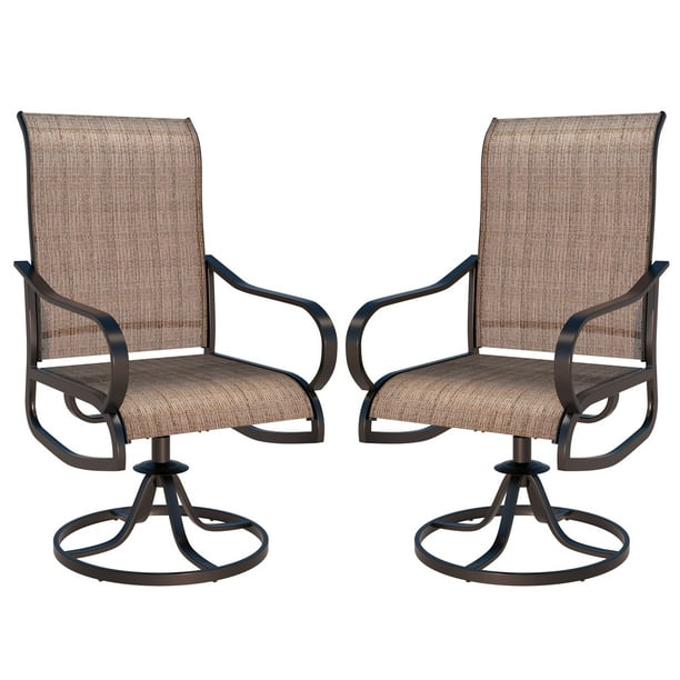 UDPATIO High Back Outdoor Dining Chairs Set of 2, All Weather Swivel