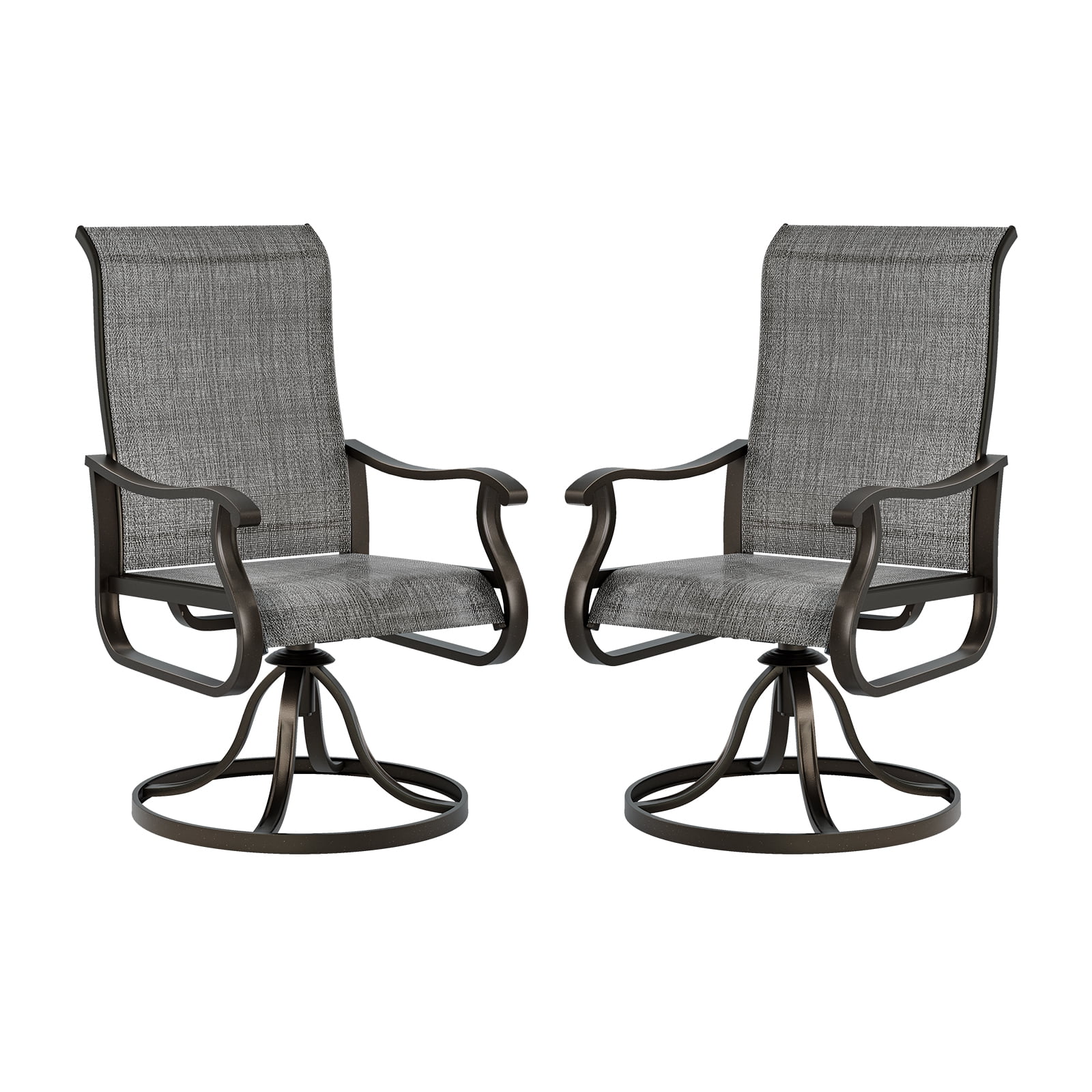 UDPATIO High Back Outdoor Dining Chairs Set of 2, All Weather Swivel