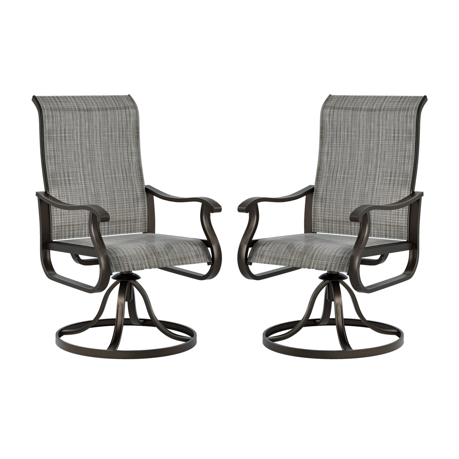 Walmart discounts of UDPATIO Set of 4 Metal High Back Patio Chairs, Swivel Outdoor Dining Furniture for All Weather