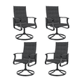 thumbnail image 1 of UDPATIO Low Back Swivel Patio Chairs Set of 4, Padded Outdoor Textilene Dining Chairs, All Weather Metal Outside Chair for Lawn Garden Deck, Dark Grey, 1 of 8