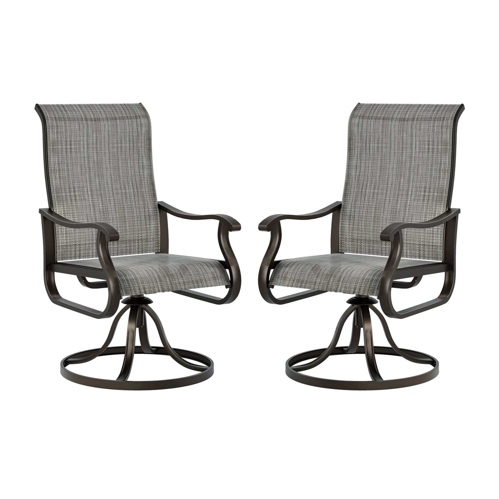 UDPATIO High Back Set of 4 Swivel Patio Dining Chairs, Weather