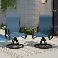 Outdoor 4 Pieces Patio Swivel Bar Stools, All-Weather Textilene, Brown