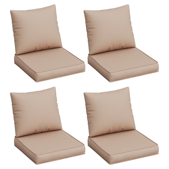 UDPATIO Outdoor Cushions for Patio Furniture, 4'' Replacement Cushions for Outdoor Furniture, Set of 4 Water-Resistant Outdoor Sectional Cushions for Sofa Couch Chair (Beige)