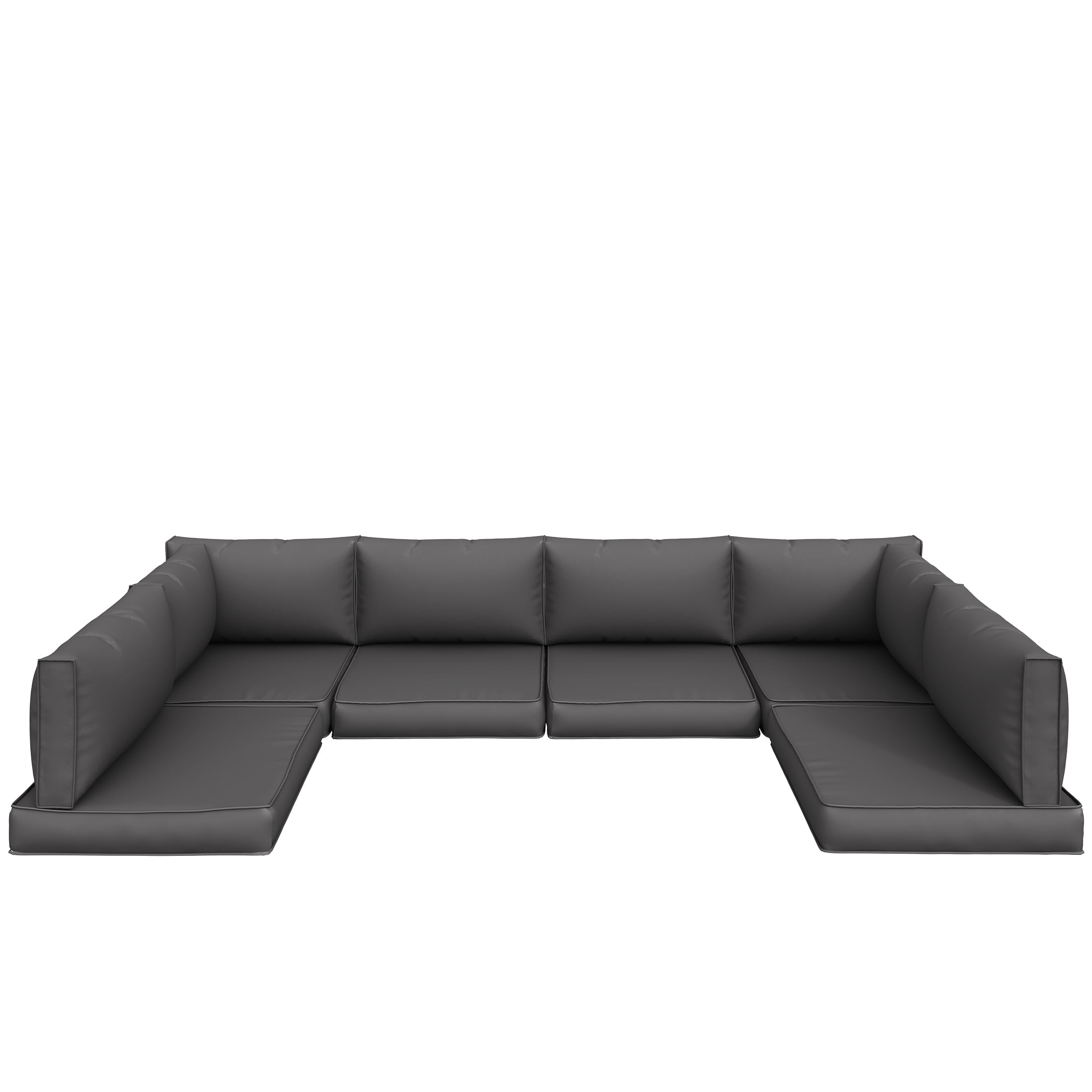 UDPATIO Outdoor Cushions, Patio Furniture Cushions, 4" Thick Replacement Outdoor Cushions, Patio Sofa Cushions with Water-Resistant Deep Seat Outdoor Couch Cushions(Dark Grey)