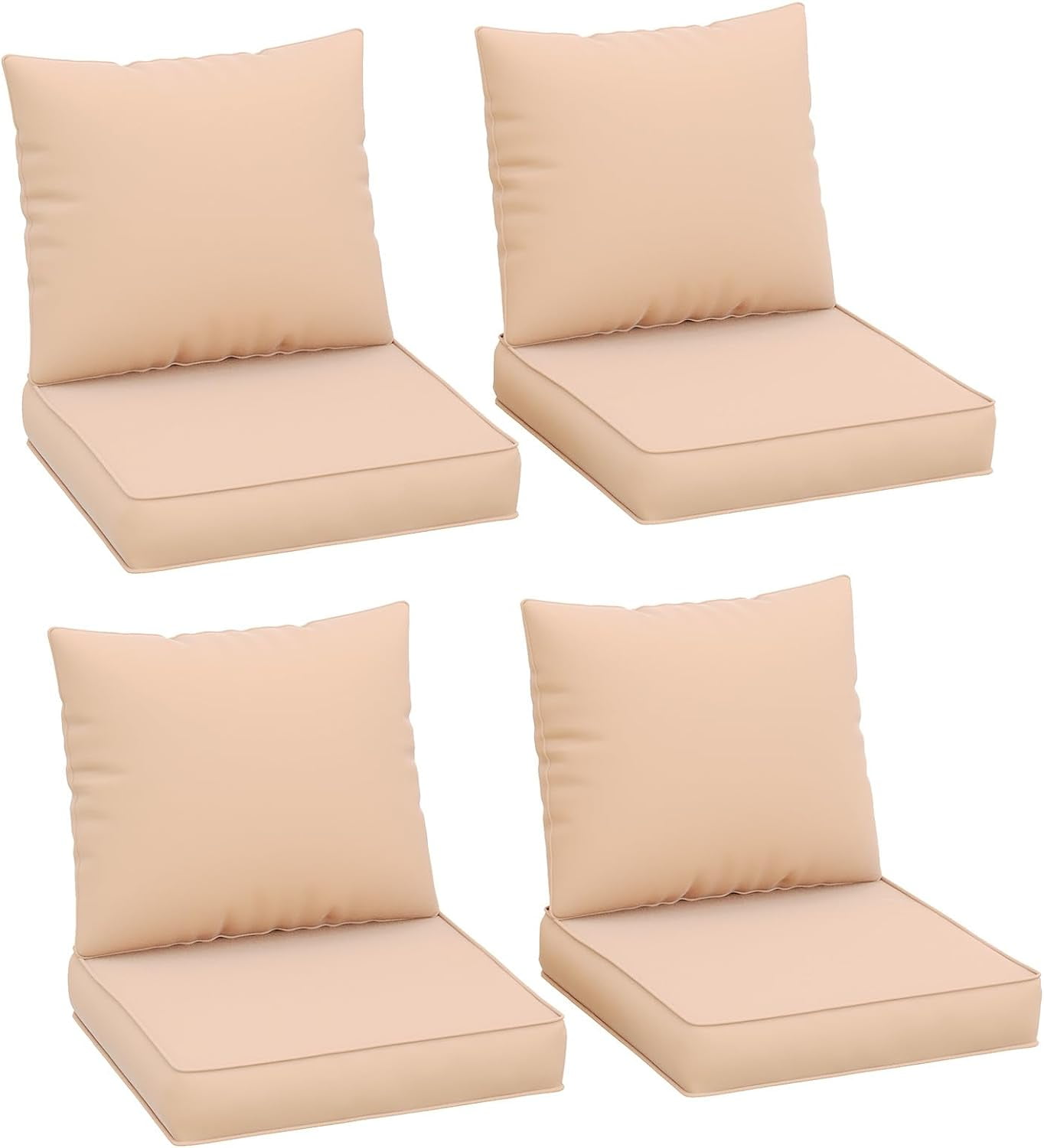 UDPATIO Outdoor Cushions for Patio Furniture 4 Replacement Cushions for Outdoor Furniture Set of 4 Water Resistant Outdoor Sectional Cushions for Sofa Couch Chair Beige Walmart