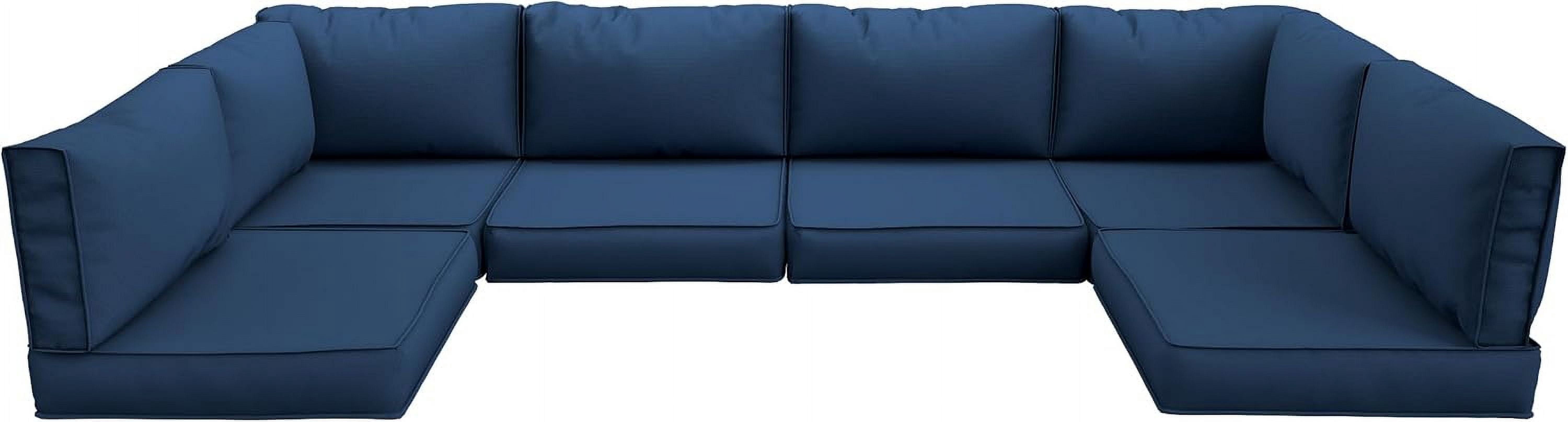 UDPATIO Outdoor Replacement Cushions for Patio Furniture, Waterproof Patio Cushions for 6-Seat Sectional Patio Conversation Sets, 14-Piece Outdoor Cushion Slipcovers Patio Sofa Cushions (Navy Blue)