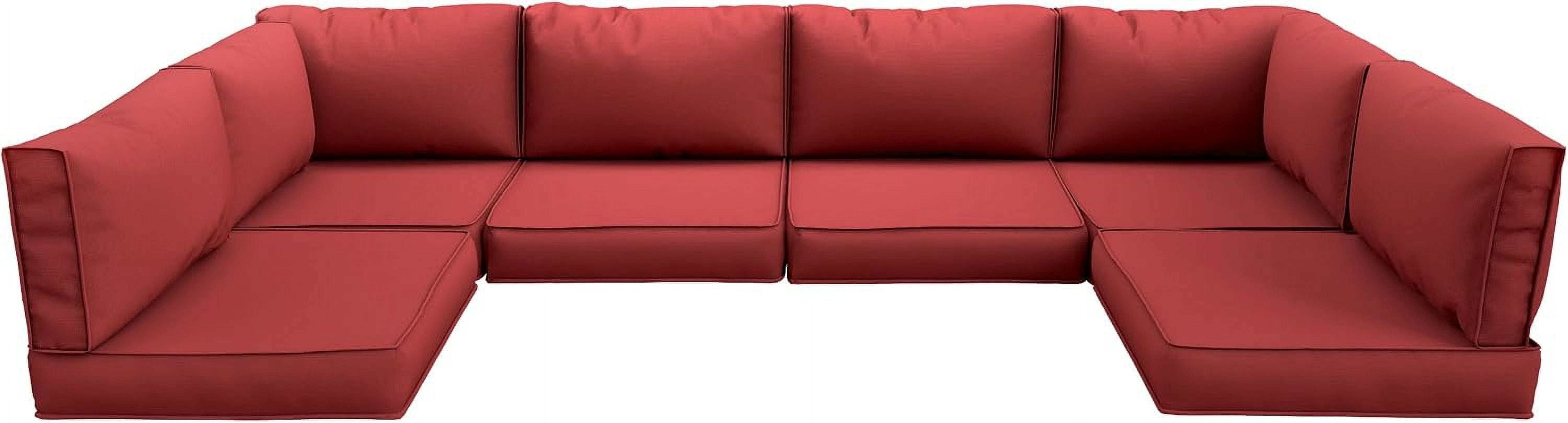 UDPATIO Outdoor Replacement Cushions for Patio Furniture, Waterproof Patio Cushions for 6-Seat Sectional Patio Conversation Sets, 14-Piece Outdoor Cushion Slipcovers Patio Sofa Cushions (Red)