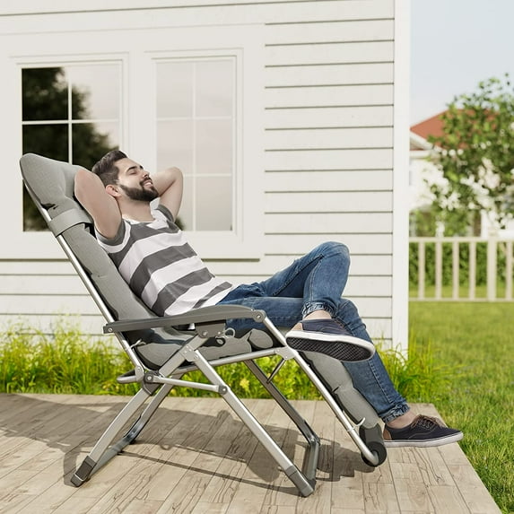 UDPATIO Oversized Zero Gravity Chair 33In XXL Patio Reclining Chair , Support 500LB
