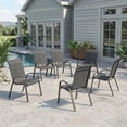 thumbnail image 1 of UDPATIO Patio Chairs Set of 6, Outdoor Dining Chairs High Back with All Weather Breathable Textilene, Metal Frame for Lawn Garden Backyard Deck, Dark Grey, 1 of 11