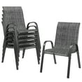 thumbnail image 1 of UDPATIO Patio Chairs Set of 6, Outdoor Dining Chairs High Back with All Weather Breathable Textilene, Metal Frame for Lawn Garden Backyard Deck, Dark Grey, 1 of 10