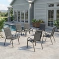 thumbnail image 1 of UDPATIO Patio Chairs Set of 6, Outdoor Dining Chairs High Back with All Weather Breathable Textilene, Metal Frame for Lawn Garden Backyard Deck, Dark Grey, 1 of 11