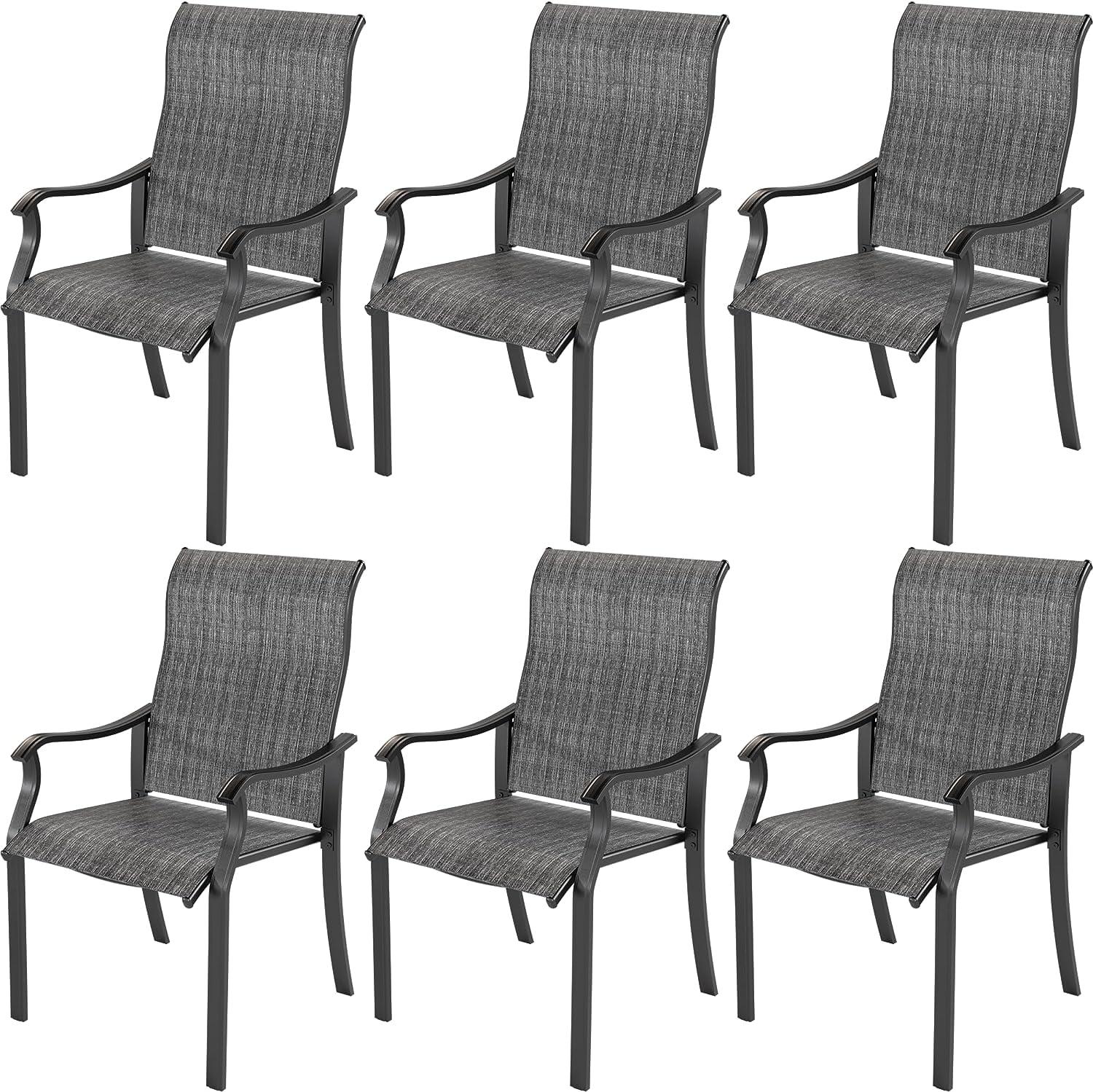 UDPATIO Patio Chairs Set of 6, Outdoor Dining Chairs High Back with All