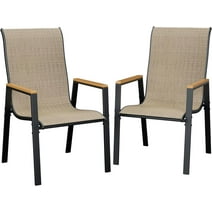 UDPATIO Patio Chairs Set of 2, Outdoor Dining Chairs High Back with All Weather Breathable Textilene, Metal Frame for Lawn Garden Backyard Deck