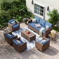 thumbnail image 1 of UDPATIO Patio Furniture Set, 8 Pieces Outdoor Furniture Sets with Rocking Swivel Chairs, Wicker Rattan Outdoor Conversation Set with Storage Table and Waterproof Covers for Backyard, Deck, Porch, 1 of 1