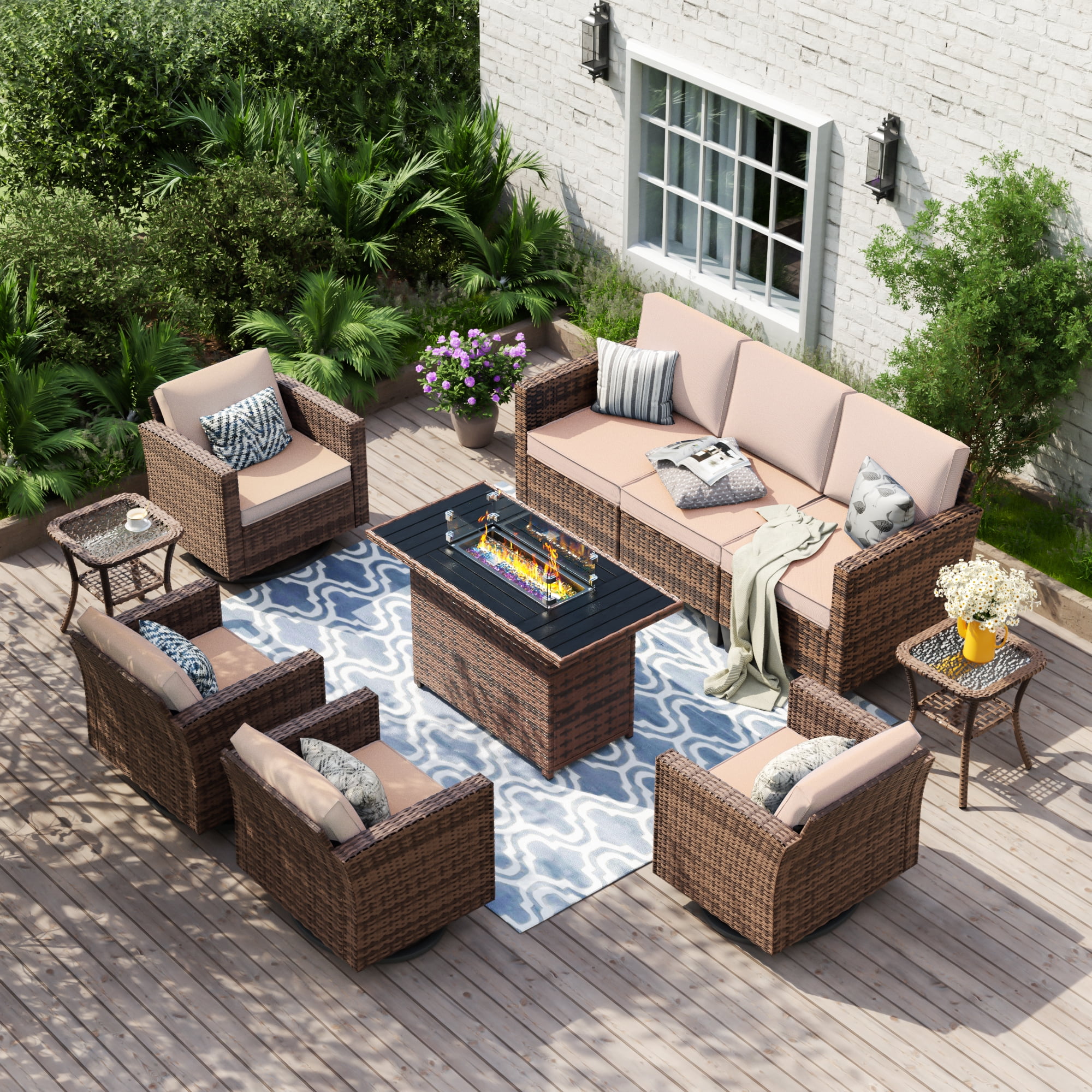 UDPATIO Patio Furniture Set, 8 Pieces Outdoor Furniture Sets with ...