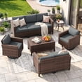 thumbnail image 1 of UDPATIO Patio Furniture Set, 9 Pieces Outdoor Furniture Sets with Rocking Swivel Chairs, Wicker Rattan Outdoor Conversation Set with Storage Table and Waterproof Covers for Backyard, Deck, Porch, 1 of 7