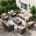 thumbnail image 1 of UDPATIO Patio Furniture Set, 9 Pieces Outdoor Furniture Sets with Rocking Swivel Chairs, Wicker Rattan Outdoor Conversation Set with Storage Table and Waterproof Covers for Backyard, Deck, Porch, 1 of 1