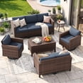 thumbnail image 1 of UDPATIO Patio Furniture Set, 9 Pieces Outdoor Furniture Sets with Rocking Swivel Chairs, Wicker Rattan Outdoor Conversation Set with Storage Table and Waterproof Covers for Backyard, Deck, Porch, 1 of 7