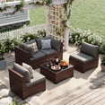 thumbnail image 1 of UDPATIO Patio Furniture Sets, Modular Rattan Outdoor Patio Sectional Furniture Sofa Set, Wicker Patio Conversation Set for Backyard,5PCS, 1 of 10