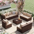 thumbnail image 1 of UDPATIO Patio Furniture Sets, Modular Rattan Outdoor Patio Sectional Furniture Sofa Set, Wicker Patio Conversation Set for Backyard,9PCS, 1 of 9