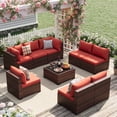 thumbnail image 1 of UDPATIO Patio Furniture Sets, Modular Rattan Outdoor Patio Sectional Furniture Sofa Set, Wicker Patio Conversation Set for Backyard,9PCS, 1 of 8