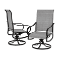 thumbnail image 1 of UDPATIO Patio Swivel Chairs Set of 2, Outdoor Dining Chairs High Back, All Weather Breathable Textilene Outdoor Chairs with Metal Rocking Frame for Lawn Garden Backyard Duck,Gray White, 1 of 8