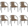 UDPATIO Rattan Outdoor Dining Chairs Set of 6, Wicker Stackable Patio