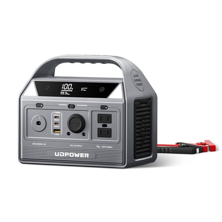 UDPOWER C400 256Wh Portable Power Station | 400W (800W Surge) Pure Sine Wave AC Outlet + PD3.0 USB-C | Solar Generator for Camping, Emergencies, CPAP
