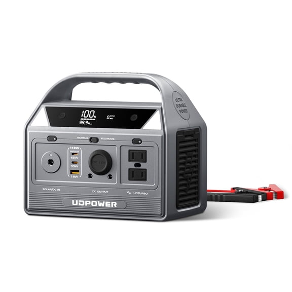 UDPOWER C400 256Wh Portable Power Station | 400W (800W Surge) Pure Sine Wave AC Outlet + PD3.0 USB-C | Solar Generator for Camping, Emergencies, CPAP