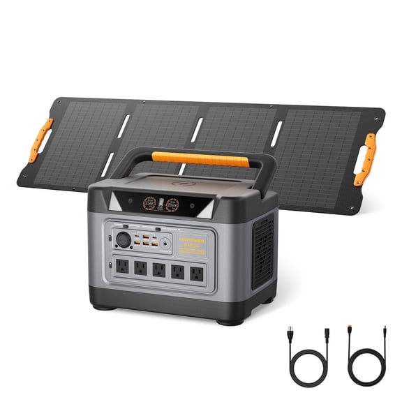 UDPOWER S1200 Solar Generator Kit with 120W Solar Panel Included, 1191Wh Portable Power Station, 1200W (1800W Peak) LiFePO4 Battery Home Backup with UPS, for Camping & Off-Grid
